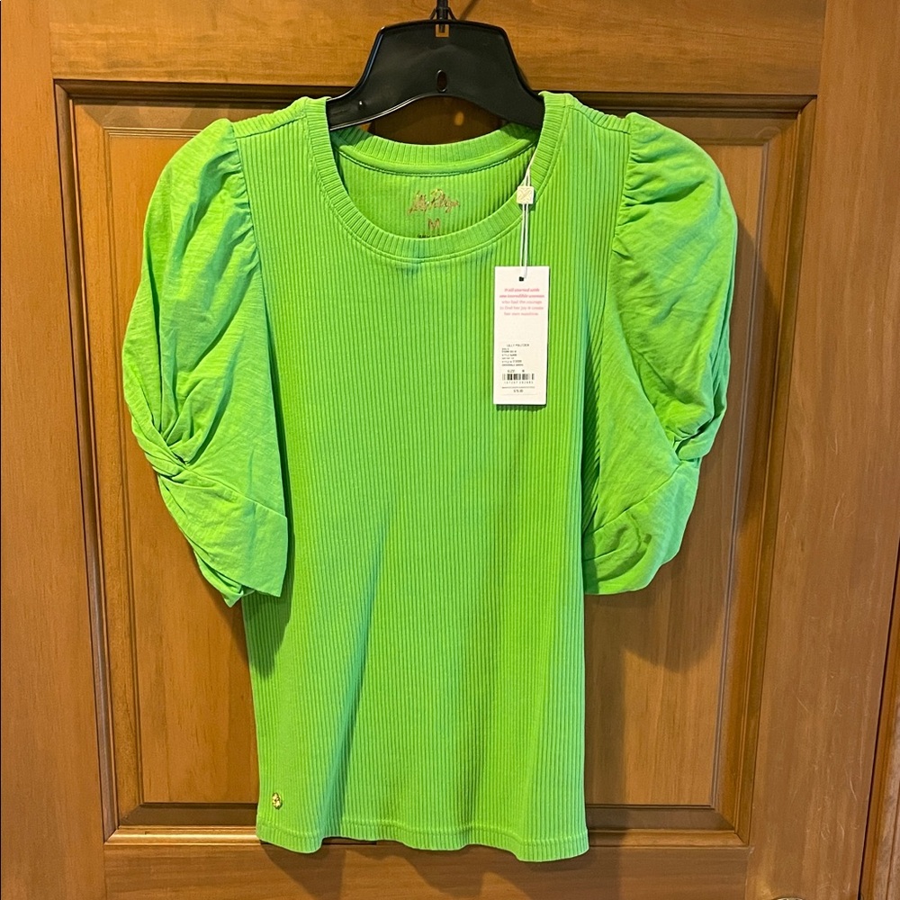 Lilly Pulitzer Crocodile Green Ribbed Top
